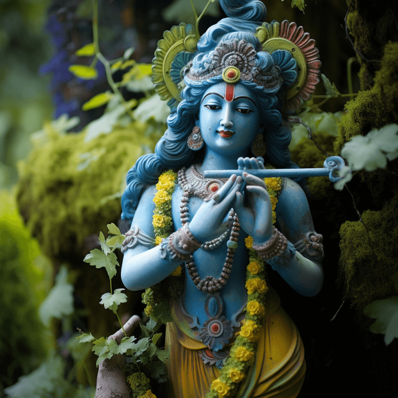 Blue Color Krishna Statue Image