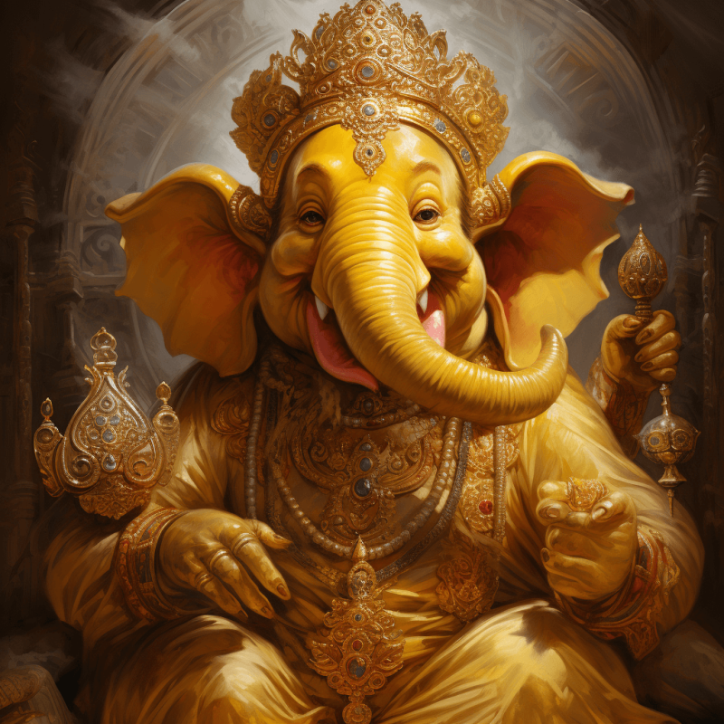 Yellow Ganesha Image