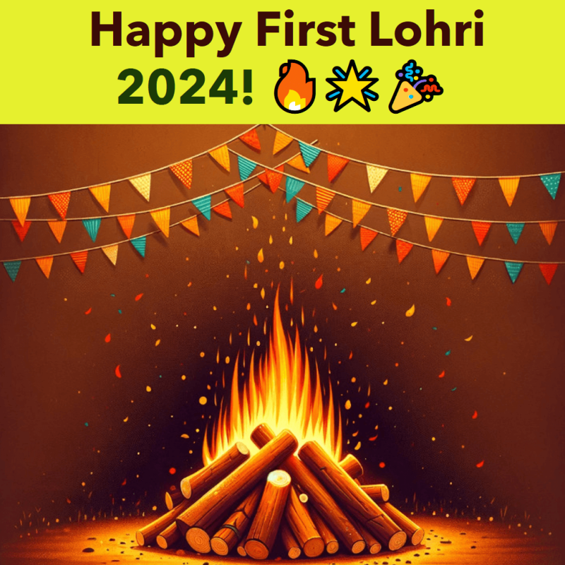 Happy First Lohri 2024 Wishes for new Baby, Married